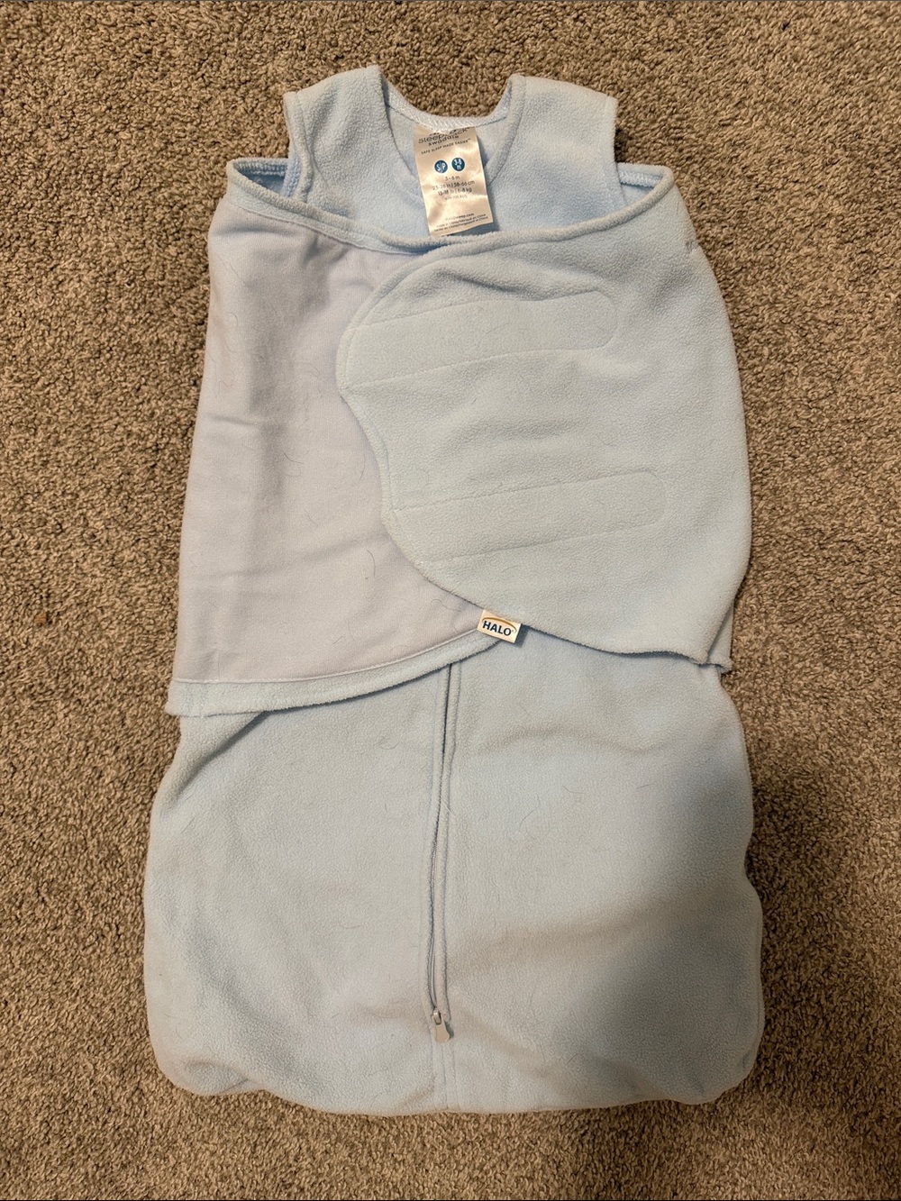 Halo Light Blue Infant Sleep Sack with Swaddle Wrap